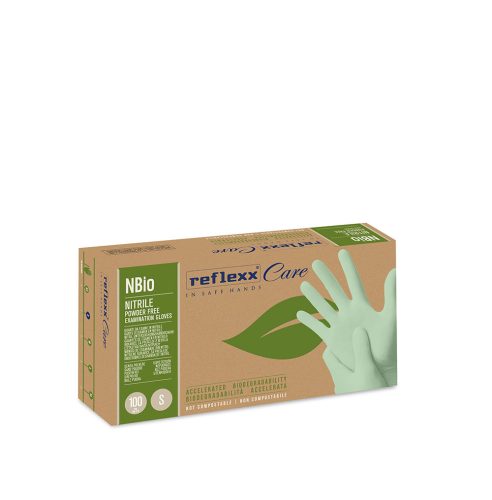 Reflexx NBio egyszerhasználatos nitril kesztyű - világoszöld