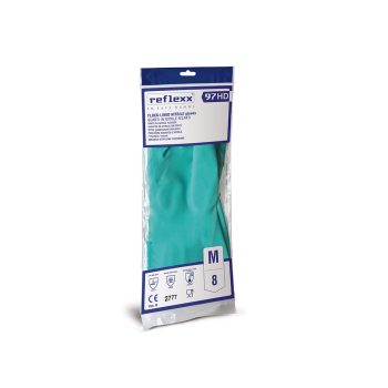 Reflexx R97 vegyszerálló nitril kesztyű - világoszöld