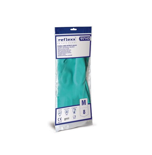 Reflexx R97 vegyszerálló nitril kesztyű - világoszöld