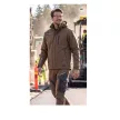 Sara Comfort Winter bélelt softshell hosszú kabát barna - s.szürke