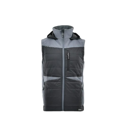 Sara Comfort Plus Hybrid kapucnis bélelt mellény fekete - szürke