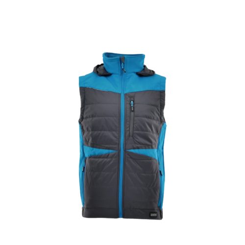 Sara Comfort Plus Hybrid kapucnis bélelt mellény fekete - petrol kék