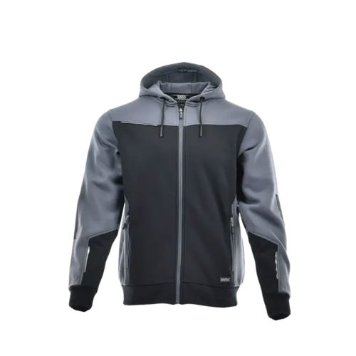 Sara Comfort Plus kapucnis pulóver fekete - szürke