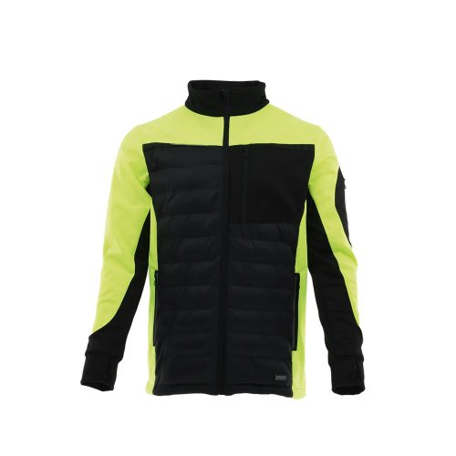 Sara Comfort Plus Hybrid cipzáras pulóver fekete - sárga